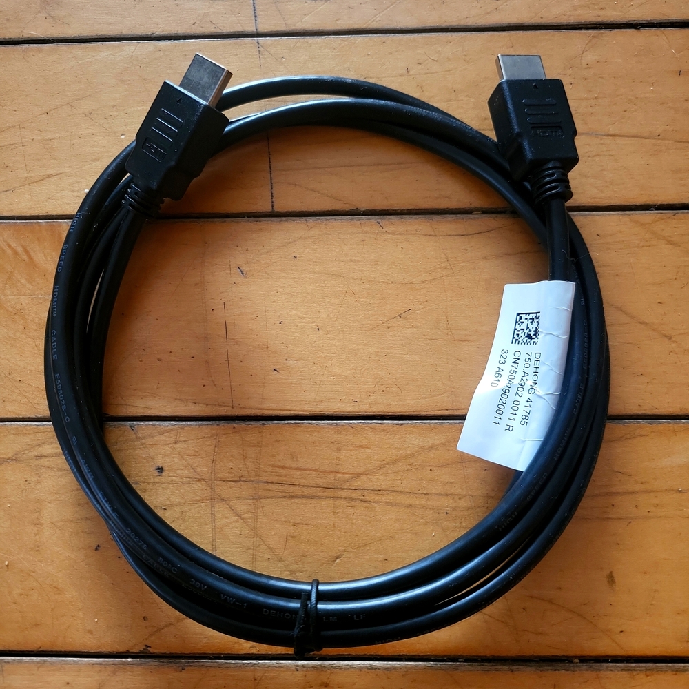6 FT HP branded High Speed HDMI Cable. Male to Male. Black